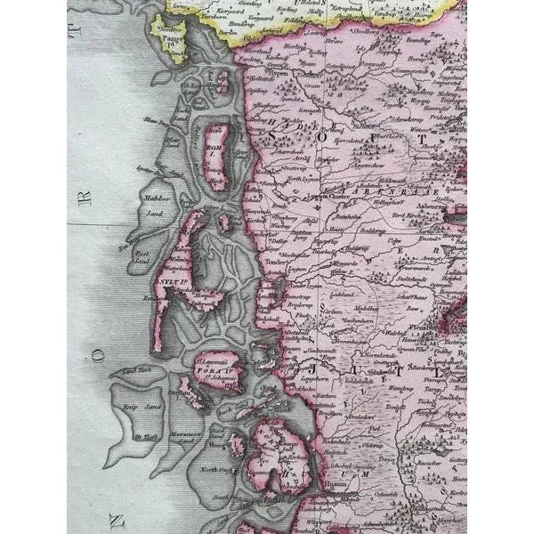 Early 19th Century Antique Map attributed to Pinkerton Fine English Engraving, Denmark, 1814 For Sale - Image 5 of 9