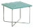 Metal + Aqua Glass Top Square Side Table, France 1960s For Sale