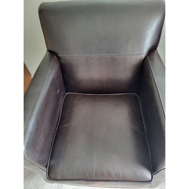 Animal Skin Pair of Bradington-Young Leather Club Chairs For Sale - Image 7 of 14