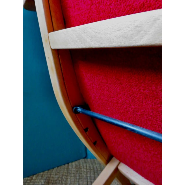 Set of Red Armchairs, Denmark, 1955 For Sale - Image 9 of 10