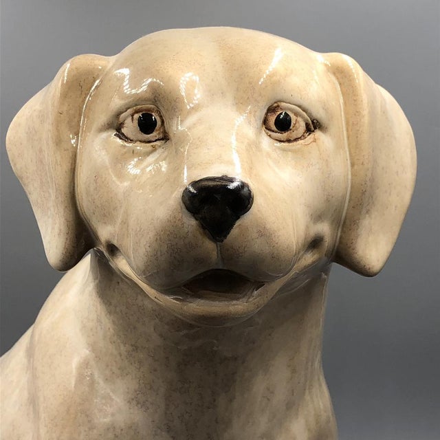 Beige Ceramic Golden Labrador Puppy Figurine, 1980s For Sale - Image 8 of 14