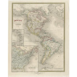 French Map of North and South America by Cortambert, 1864 For Sale