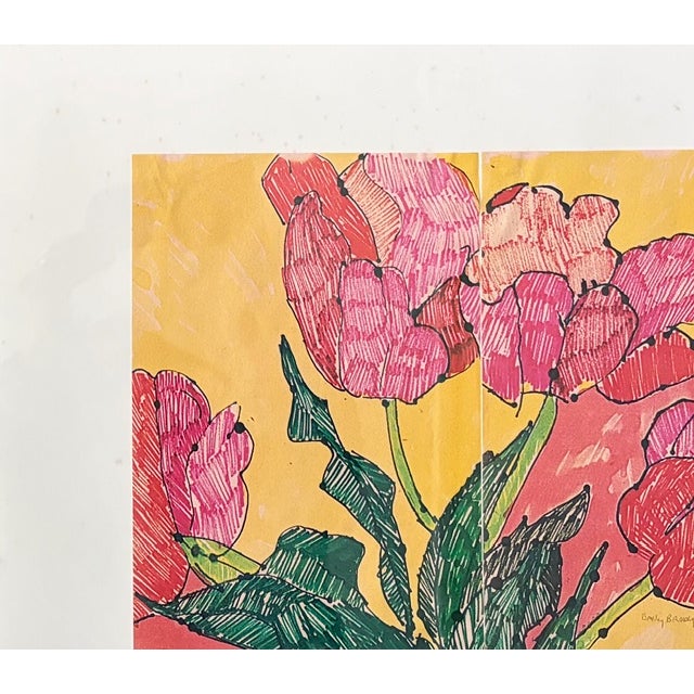 Mid Century American Artist Sally Brody Framed Monotype Painting, Water-Based Inks on Paper, Framed, Signed For Sale In New York - Image 6 of 7