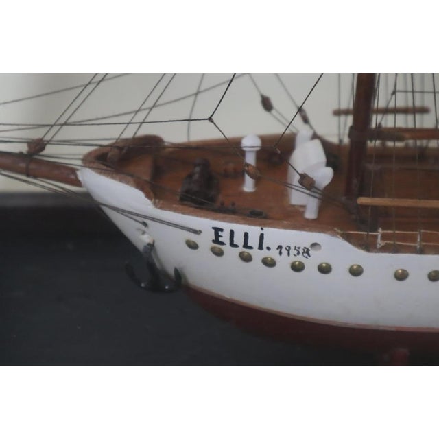 Sailing Training Ship Elli in the Display Case with Glass, Denmark, 1958 For Sale - Image 3 of 18