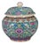 Chinese Turquoise Ground Famille Rose Porcelain Covered Jar For Sale