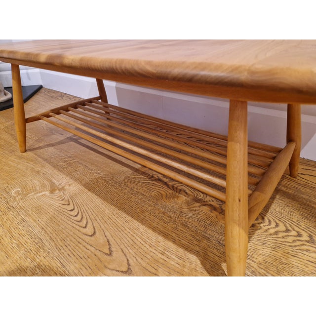 Wood Mid-Century 459 Windsor Plank Coffee Table with Magazine Rack from Ercol, 1970s For Sale - Image 7 of 13