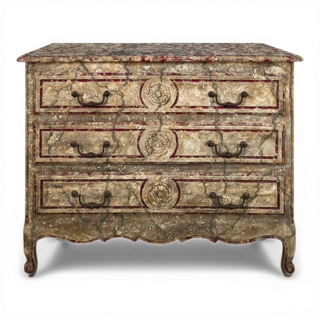 Louis XV Style Patinated Chest of Drawers For Sale