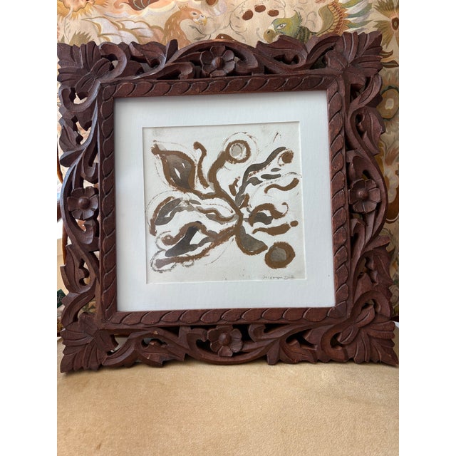 2026 Abstract McKenzie Dove Painting in Antique Frame For Sale - Image 4 of 6