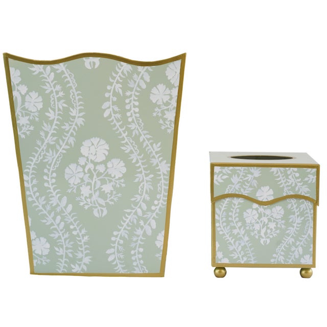 Add a touch of elegance to your home with our hand-painted metal tissue holders, and wastepaper baskets. Each item is...