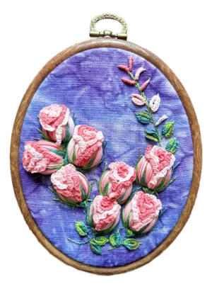 3d Rose Stumpwork Embroidery Art, Framed Botanical Sculpture, Handmade Floral Wall Decor