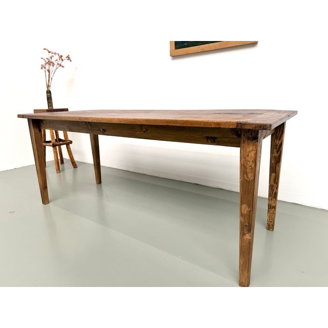 Farmhouse Table in Walnut with Tapered Legs, 1950s For Sale - Image 3 of 18