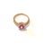 English Bochic “Orient” Pink Topaz & White Topaz Solitaire Ring Set In 18K Gold & Silver, Size 7 For Sale - Image 3 of 12