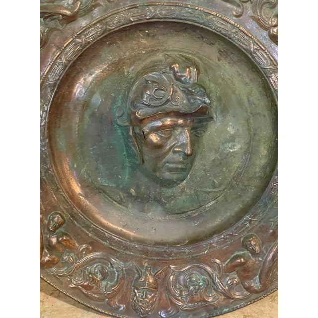 What a great Greco Roman style copper wall hanging for a masculine or classic decor with a highly raised and intricately...