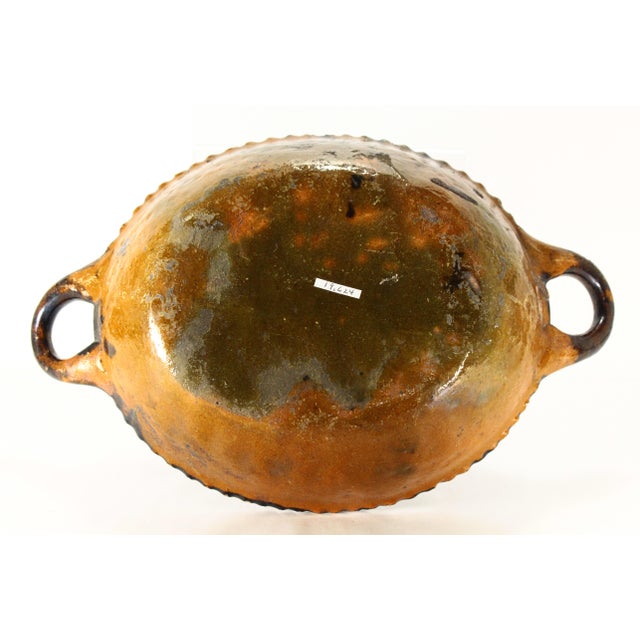 Circa 1900 Barrio De La Luz Puebla Pottery Dish Tortoiseshell Glaze Barro Vidriado For Sale - Image 15 of 18