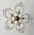 1960s Mid-Century Modern Crystal Chandelier With Aqua Blue Drops - Solid Brass Leaf Design Lighting - Rewired & Working⁠ For Sale - Image 17 of 18