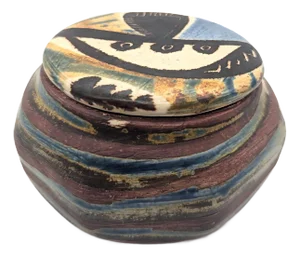 Artisan Signed Studio Pottery Trinket Jar