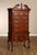 Elegant American Drew highboy chest crafted in a traditional style with a rich mahogany finish and classic Colonial-...