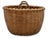 Outstanding Large Size Antique American Hand Woven Ash Wood Splint Maine Apple Farm Harvest Basket For Sale - Image 13 of 18