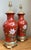 Wood Vintage Hand Painted Glazed Ceramic Lamps - A Pair For Sale - Image 7 of 12