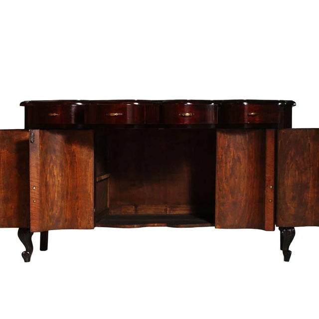 Baroque Antique Mirror & Walnut Sideboard from Testolini & Salviati For Sale - Image 3 of 6