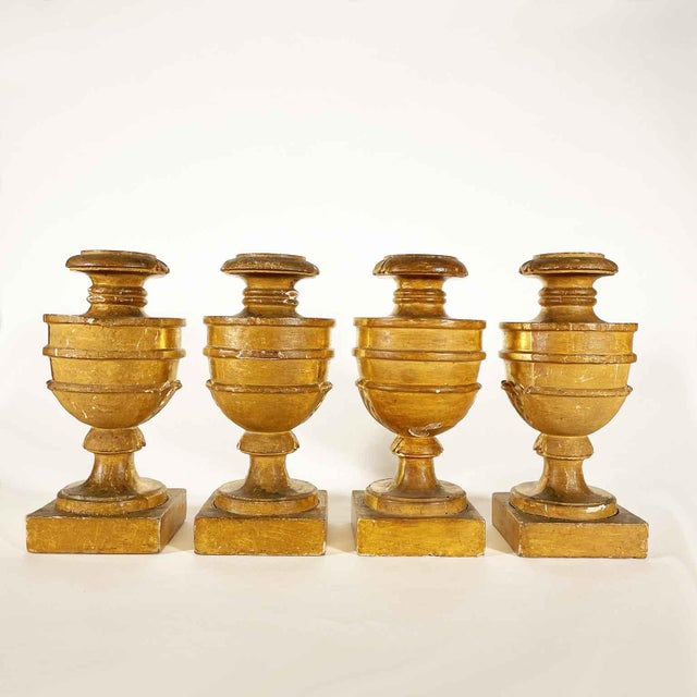 Traditional Empire Gilded Lamp Bases, 1700s, Set of 4 For Sale - Image 3 of 4