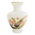 Vintage Toyo Japan 9" Opal Glass Vase - Hand-Painted Pheasant & Peony, Satin White Translucent Glass, Mid-Century Asian Decor, Gold Trim For Sale