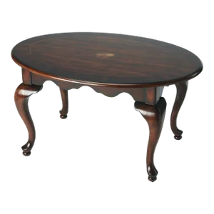 Grace Oval 4 Legs Coffee Table, Dark Brown