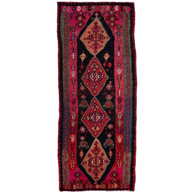 Pink Mid-20th Century Turkish Kilim Pink Handmade Tribal Wool Rug For Sale - Image 8 of 8
