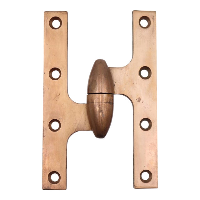 Vintage McKinney 6 X 3.875 In. Brass Left Olive Door Hinge For Sale