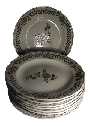 19th Century Continental German Meissen Porcelain Dinner Plates- Set of 8