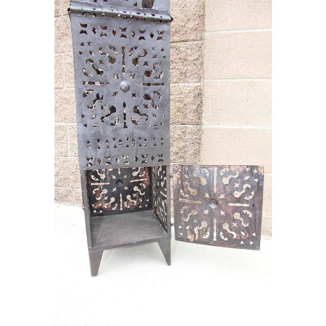 Large Outdoor Metal Moroccan Hurricane Candle Lantern For Sale - Image 10 of 13