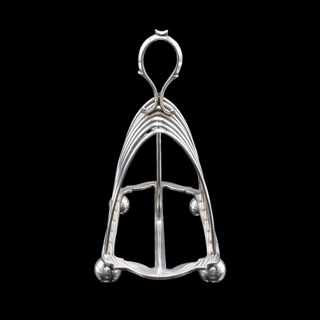 Traditional Antique Toast Rack, English, Silver Plated, Breakfast Table Stand, Edwardian For Sale - Image 3 of 10