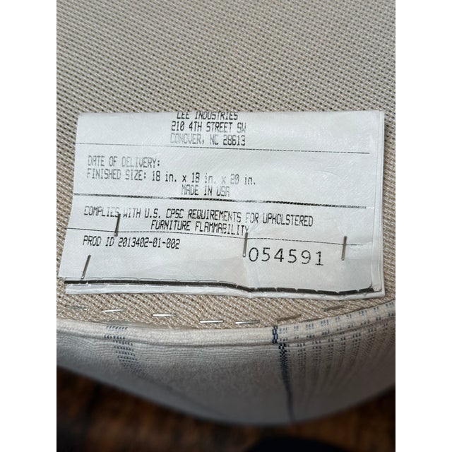 Lee Industries Sunbrella Drum Ottoman For Sale In San Francisco - Image 6 of 12