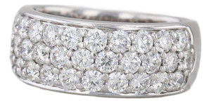 1.50ctw Pave Diamond Cluster Ring 14k White Gold Size 7 Band Caro74