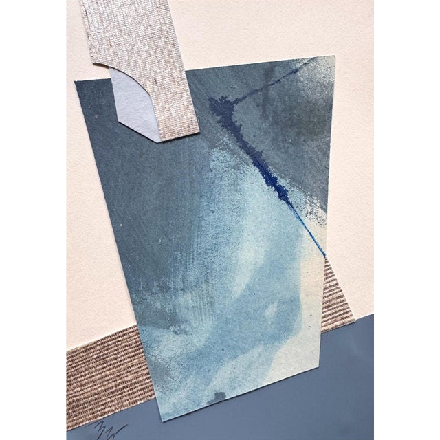 Paper "Im Blue 3" Original Mixed-Media Collage on Paper by Zac Woodiel For Sale - Image 7 of 11