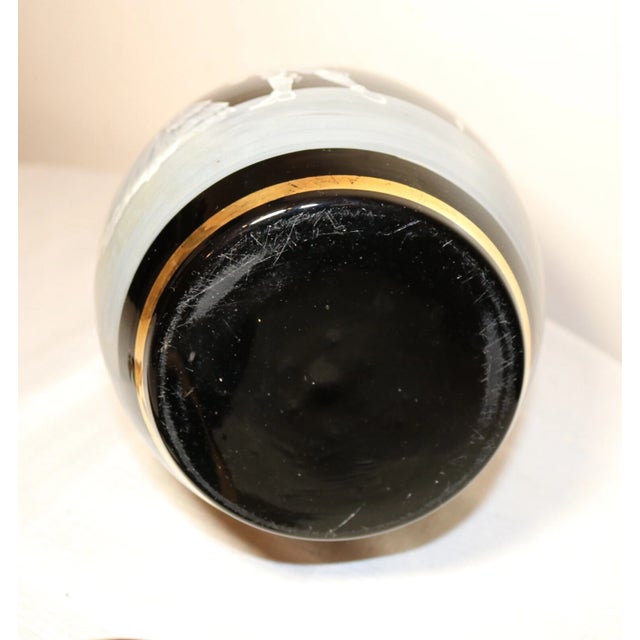 Huge Vintage Black Amethyst Enameled Mary Gregory Glass Liquor Decanter Bottle For Sale - Image 12 of 12