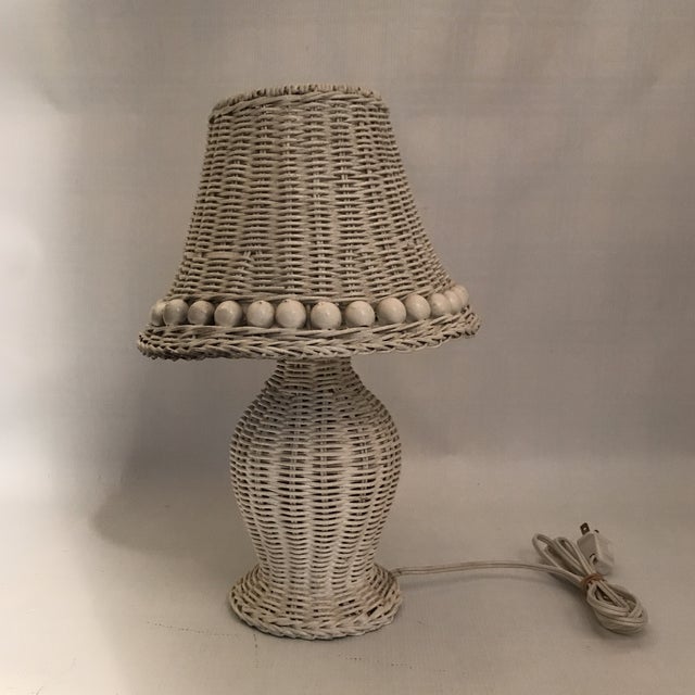 White Wicker Table Lamp Chairish