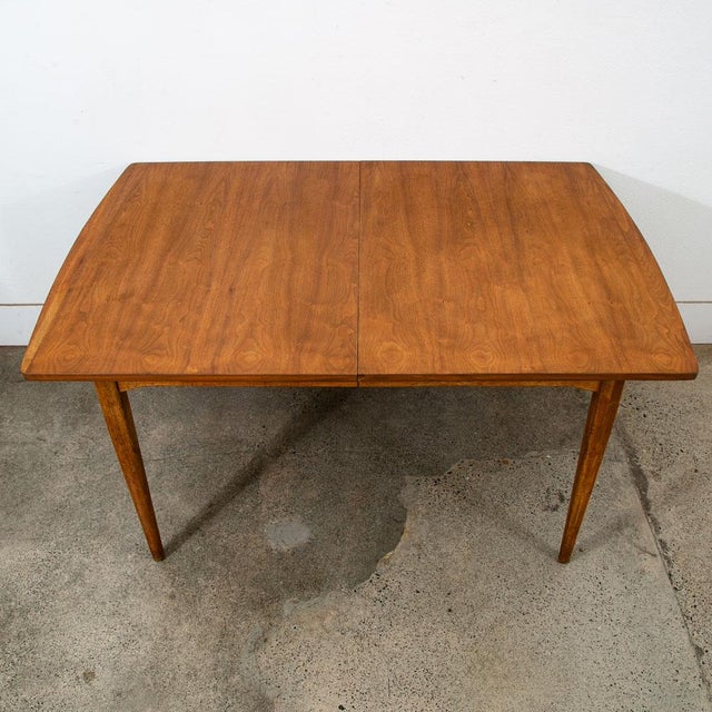 1960s Mid Century Modern Dining Table Drexel Walnut Extension Leaf X1 Rectangular MCM For Sale In Sacramento - Image 6 of 12