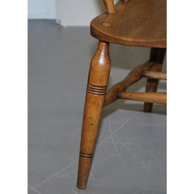 King Edward VII Stamped Crown Estate Captain's Armchair from O’Haines, High Wycombe For Sale - Image 13 of 18