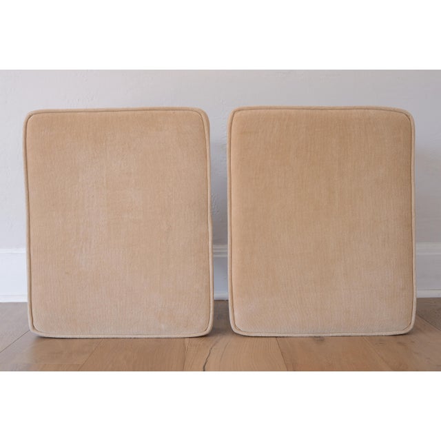 Brown Vintage French Louis XVI Style Upholstered Ottomans - A Pair For Sale - Image 8 of 14