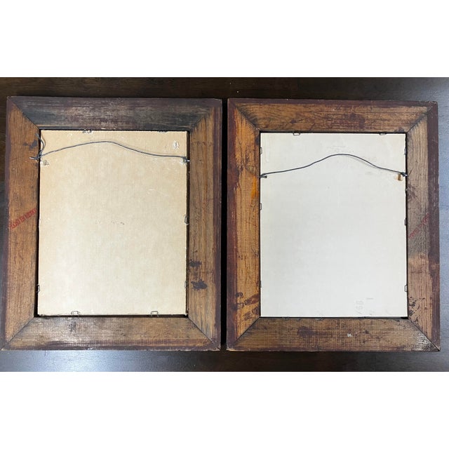 Pair of Vintage Wood Framed Japanese Woodblock Reproduction Prints, Part of the Shin-Hanga ("New Prints") Movement For Sale - Image 17 of 18