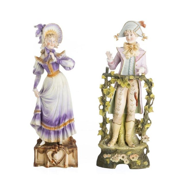 Porcelain Gallant Figures, 19th Century, Set of 2 For Sale - Image 6 of 6