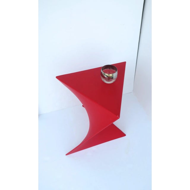 Plastic Red Geometric Side Drinks Table, Late 20th Century For Sale - Image 7 of 12