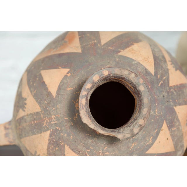 4000 BC Chinese Neolithic Period Terracotta Geometric Décor Storage Jar For Sale - Image 9 of 13