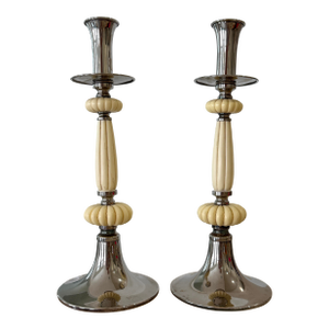 Dior Italian Silver Plate Candleholders