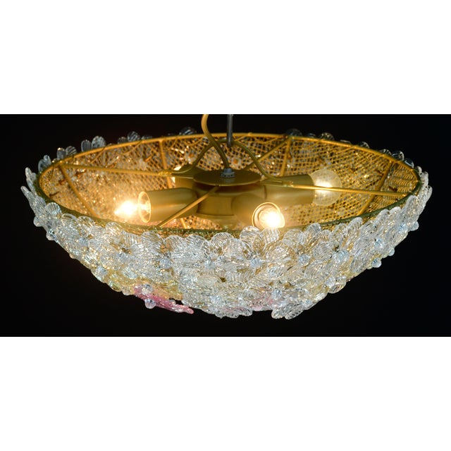 Transparent 1970s Murano Glass Ceiling Flower by Seguso for Venini For Sale - Image 8 of 13