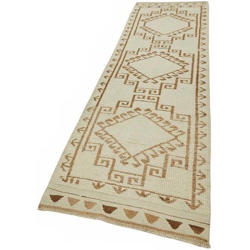 Boho Chic Beige Bohemian Runner Rug For Sale - Image 3 of 7