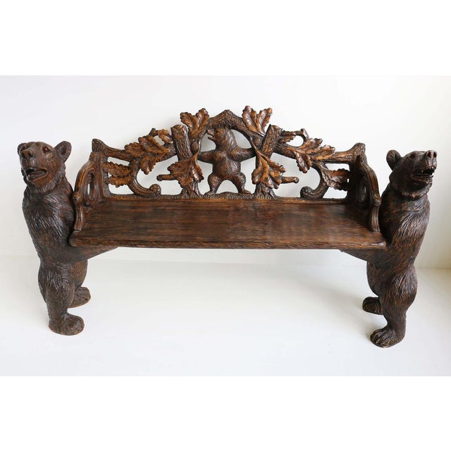 Antique Black Forest Hall Bench, 1890s For Sale - Image 15 of 15