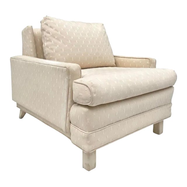 1950's Fully Upholstered Custom Club Lounge Chair For Sale