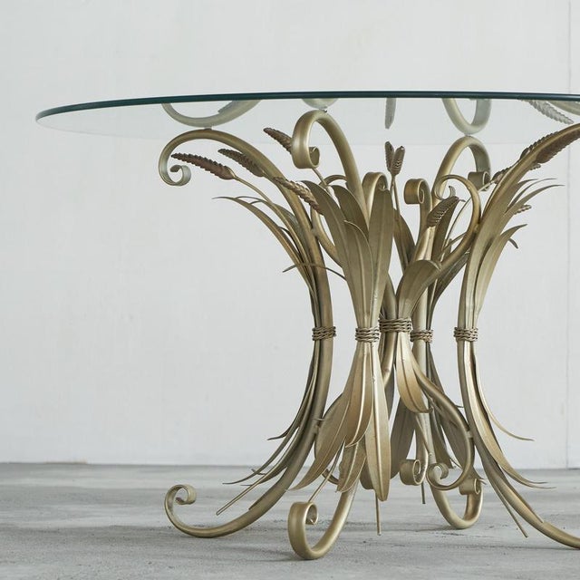 Mid-Century Sheaf of Wheat Coffee with Glass Top from Coco Chanel, 1940s For Sale - Image 9 of 10